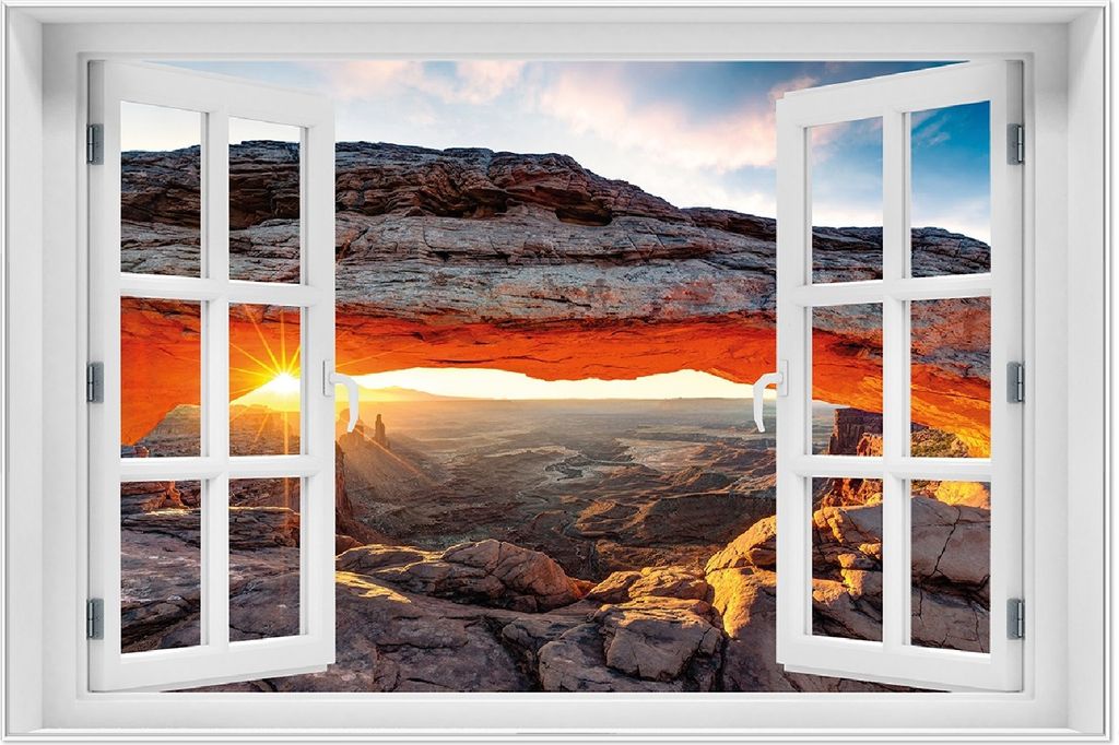 Wallario Wandbild mit Fenster-Illusion: Sonnenstrahl am Produktbild 