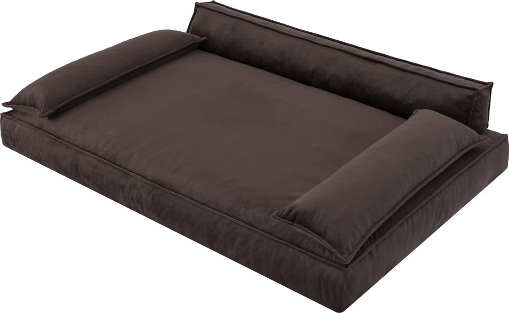 Hundebett Hundesofa Hundekissen Hundekorb Hundecouch Tierbett Haustierbett Korb Couch Sofa Bett, leichte Reinigung, Braun, Größe XL: 99x66 cm