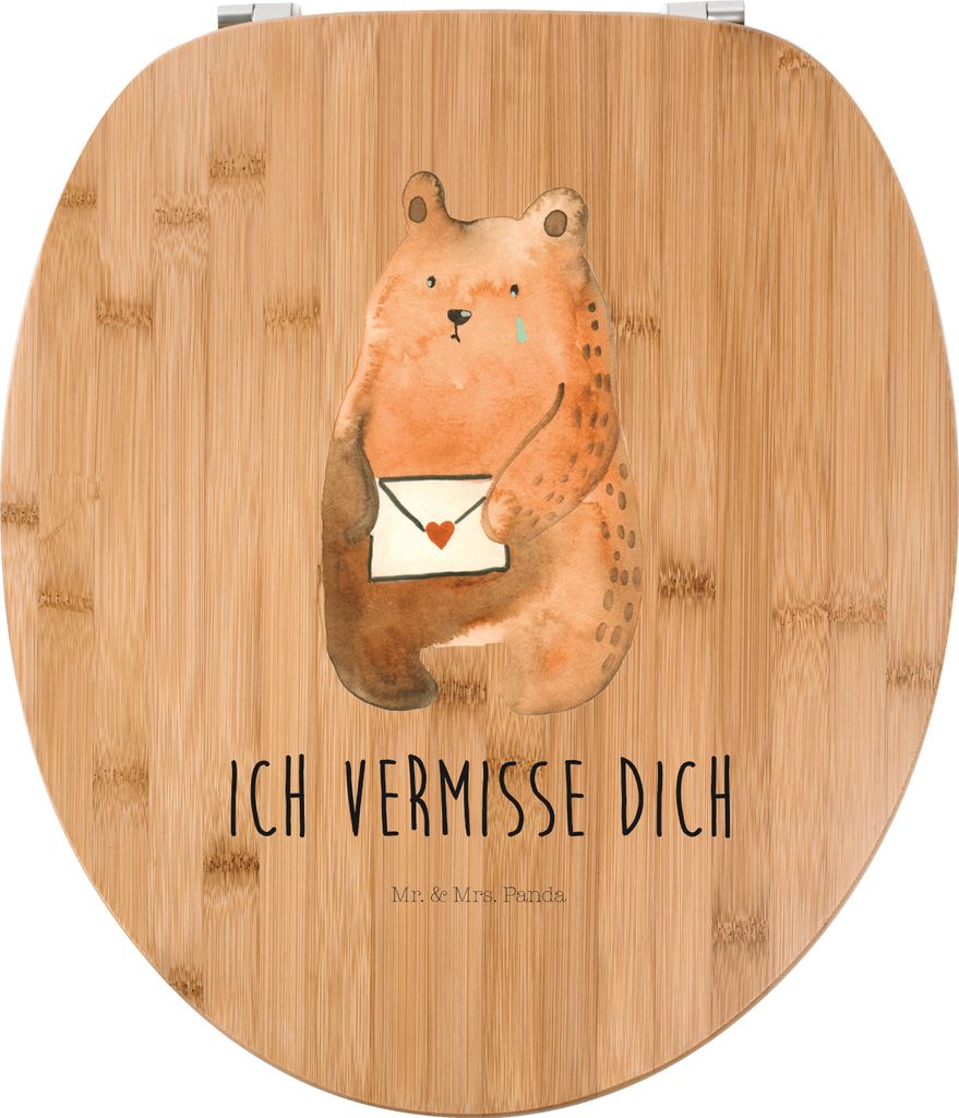 Mr. & Mrs. Panda Klobrille Bär Vermissen - Transparent - Geschenk, WC Sitz, Teddy, Freundin, Liebeskummer, Klo-Deckel, Verreist, Toiletten-Sitz, U...