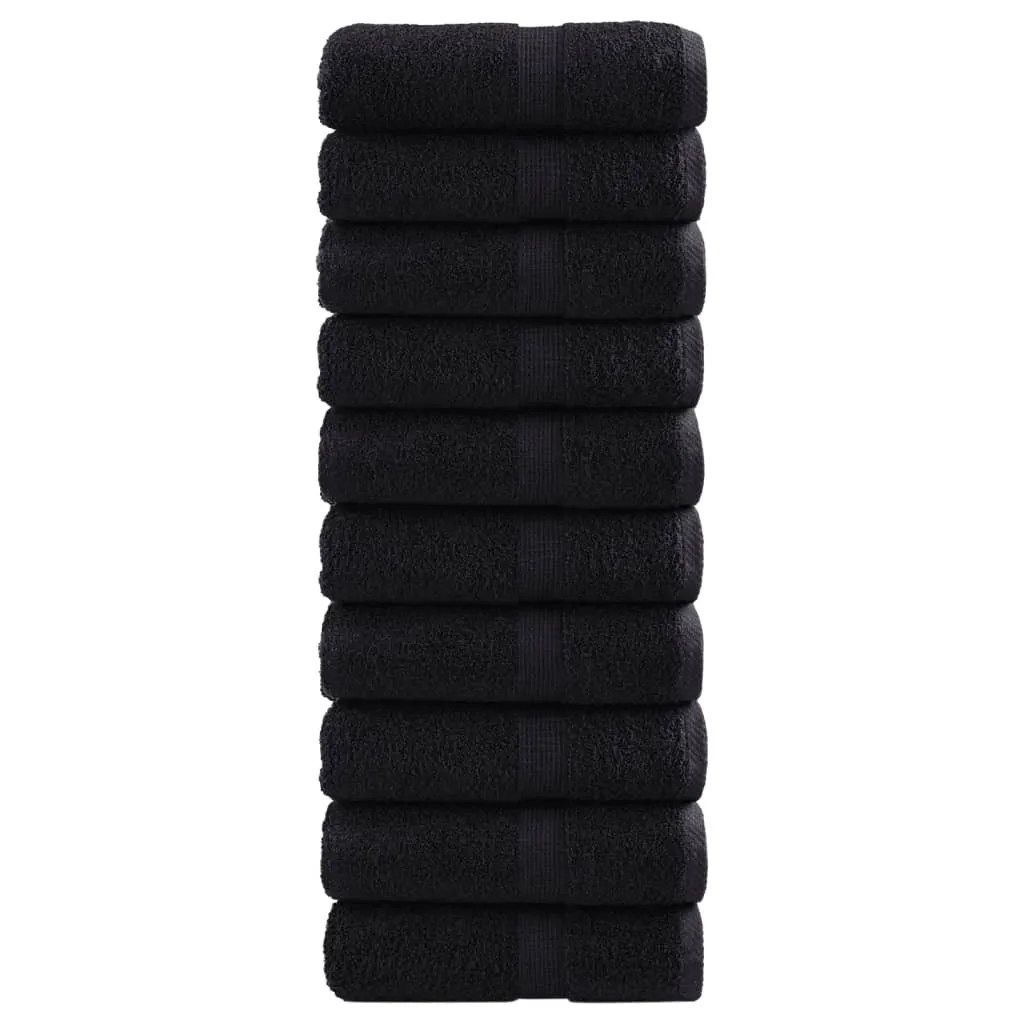 Panni SOLUND Premium 10 pz 30x30 cm 600g/m² | Asciugamani Neri Cotone