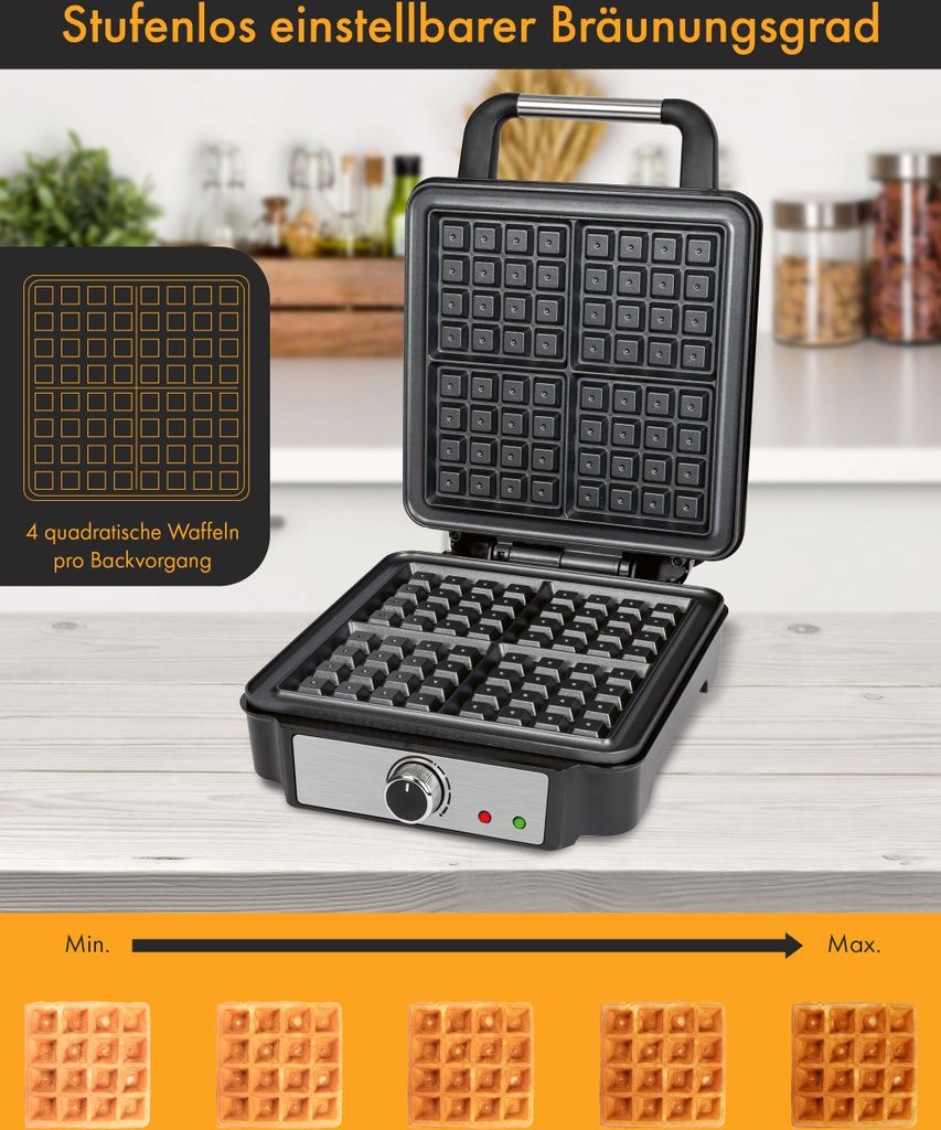 ProfiCook Waffeleisen für belgische Waffeln mit 4 Produktbild 3