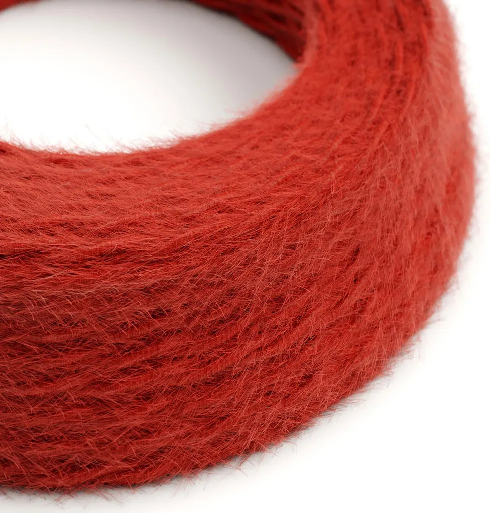 Fil électrique tissu tressé 3x0,75 mm² Rouge Feu Marlène TP09 - Bobine 10m