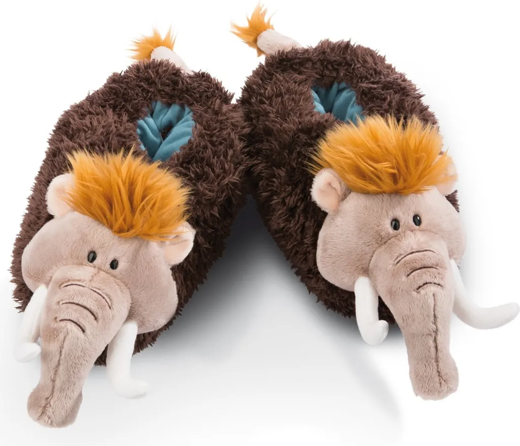 NICI 45322 Pantoufles Mammouth Stone Age Friends Peluche Marron 38-41