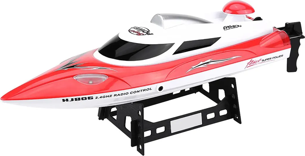 Bateau RC 2,4 GHz anti-interférence mini modèle rouge haute vitesse - 2