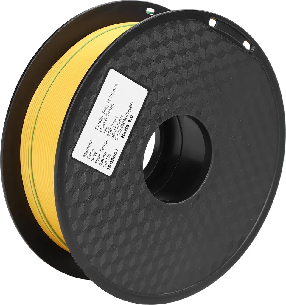 Consommable impression 3D filament PLA bicolore satiné mat 1,75mm 1kg
