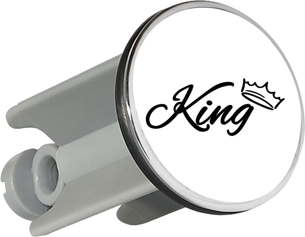 Huuraa Waschbeckenstöpsel King Krone 4cm höhenverstellbar Abflussstopfen Geschenkidee