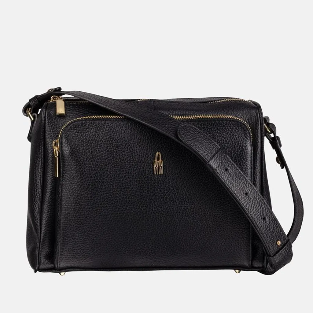 Petit sac à main bandoulière en cuir noir LAURA : l'accessoire chic