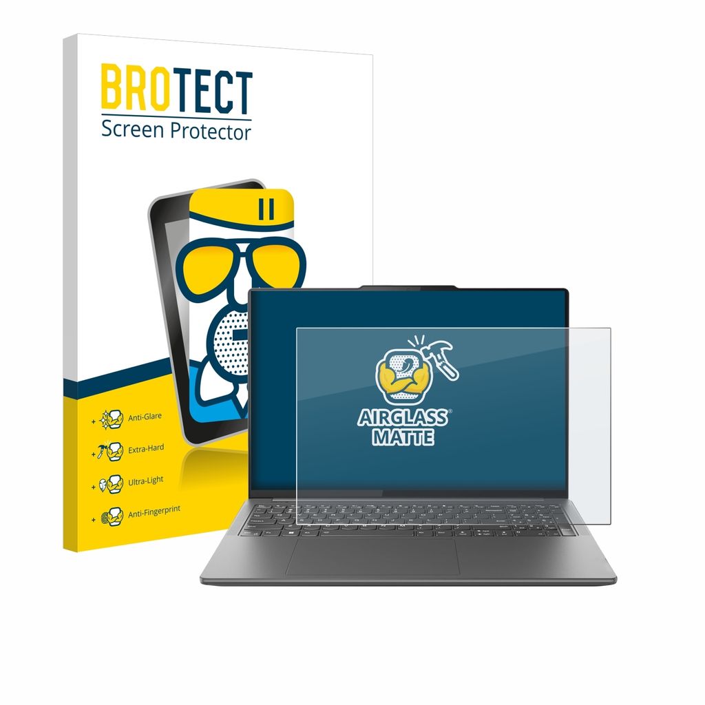 BROTECT Entspiegelungs Schutzglas für Lenovo Yoga Pro 9i Gen 9 16" Non-Touch Schutzfolie Panzer Folie Glas Display Schutz matt