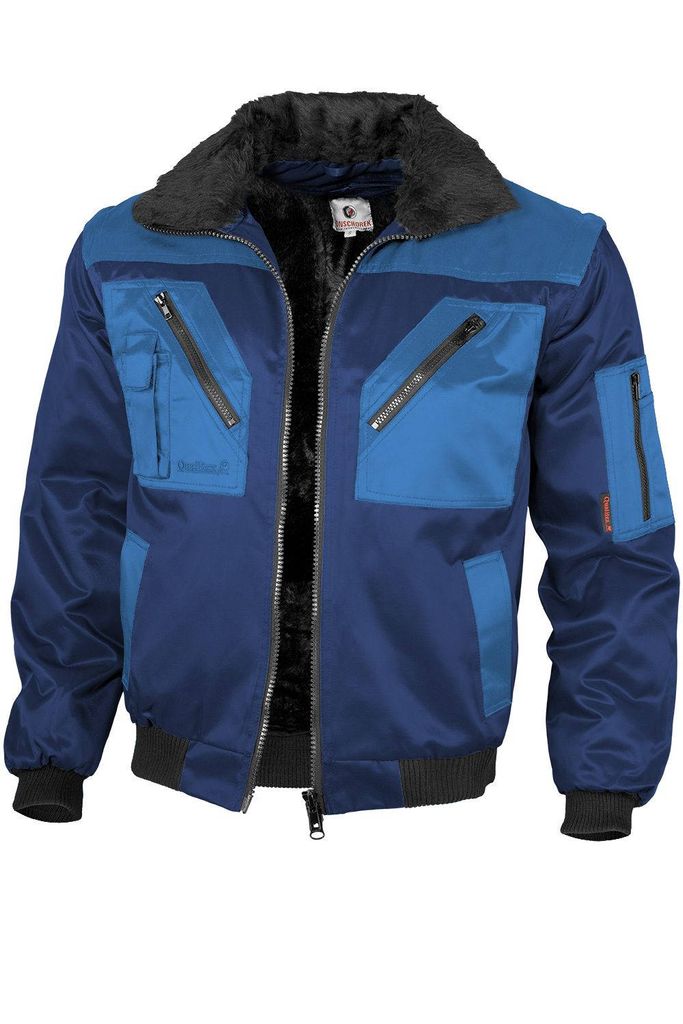 Qualitex Pilotenjacke - modische 4-in-1 Arbeitsjacke aus Mischgewebe - ideale Übergangsjacke - in Farbe: marine/royal - Herren: S - Damen: 36