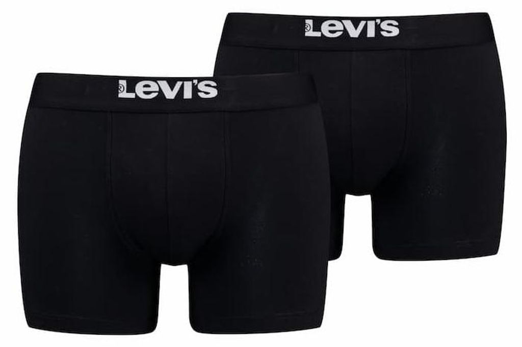 Herren Boxershorts solid 2er-Pack – Schwarz – S