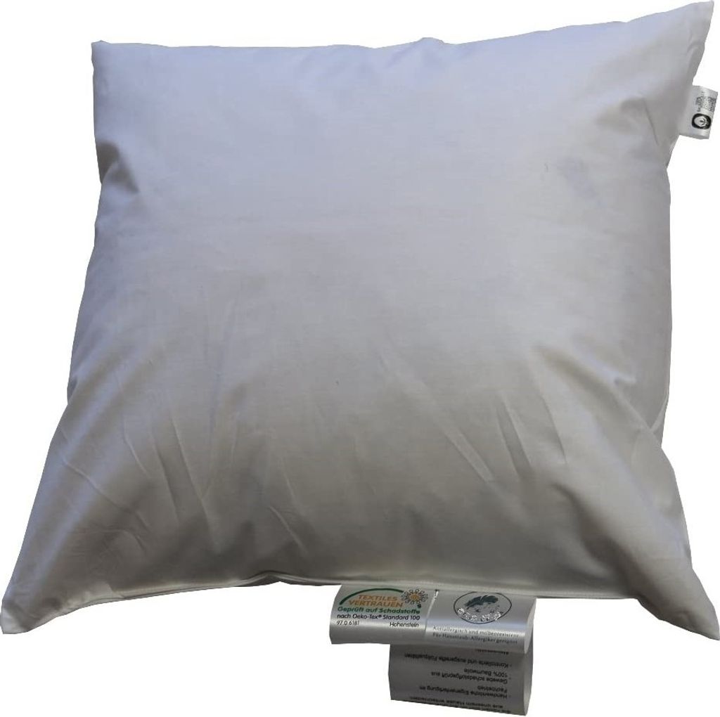 Hofmann Kopfkissen Daunenkissen Kuschelkissen 50x50 100% neue Daunen 350 g prall