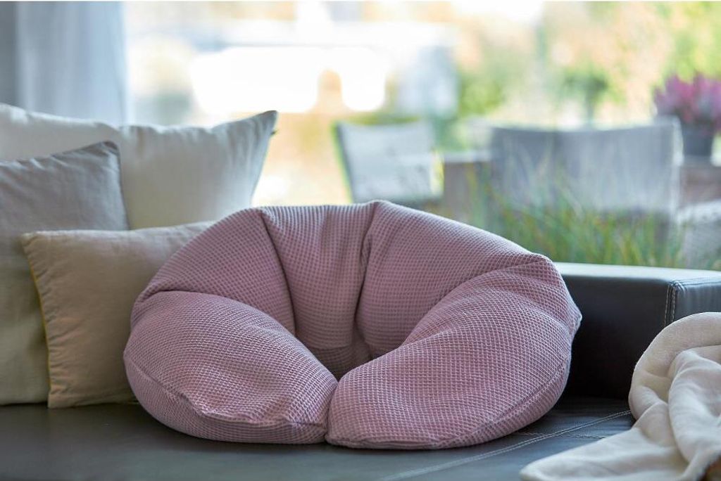 KraftKids qualitäts Stillkissen Waffel Piqué rosa mit Micro-EPS-Perlen mit TOXPROOF-ZERTIFIKAT des