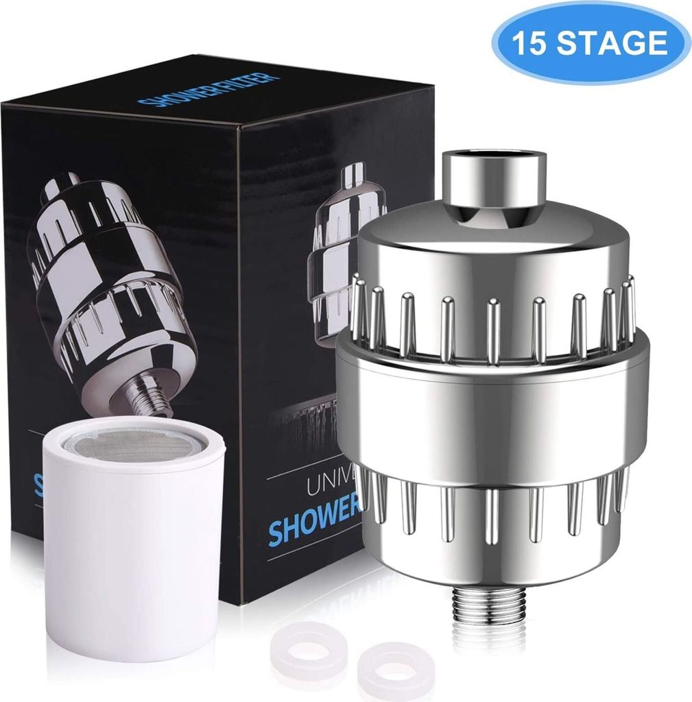15-Schichten Universal Duschfilter Wasserfilter Hochleistungs Wasserfilter Dusche Shower Filter für Eine Gesündere Haut und Haare, Chlorentfernun...