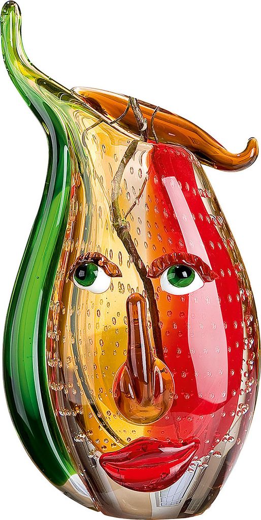 Casablanca by Gilde Glasart Design-Vase Musetto durchgefärbt, handgearbeitet H. 31 cm,39997