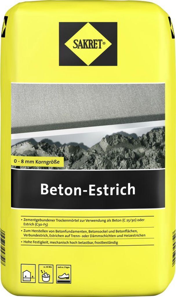 SAKRET Beton-Estrich 10 kg Sack grau 8,0 mm Produktbild 