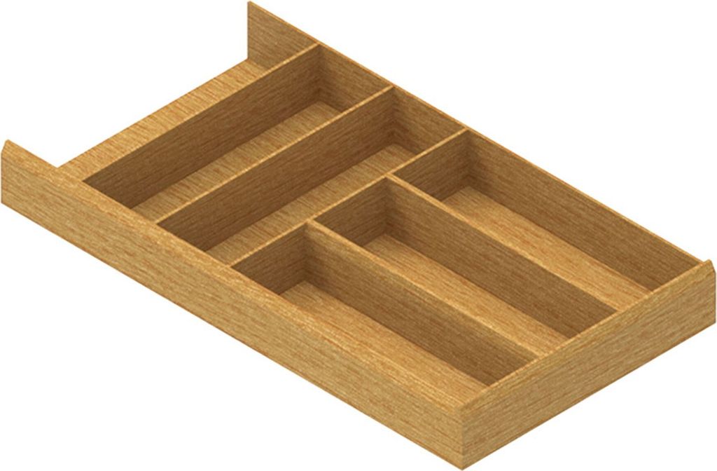 Besteckeinsatz Holz, Besteckkasten Sunny 26x47,2x5cm, Eiche natur