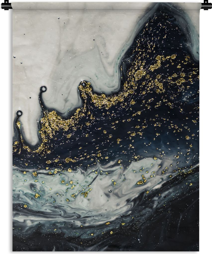MuchoWow Wandteppich Wandbehang Marmor - Abstrakt - Gold - Luxus 60x80 cm Tapisserie Dekoration Wandtuch - Decke - Wandtücher - Wohne