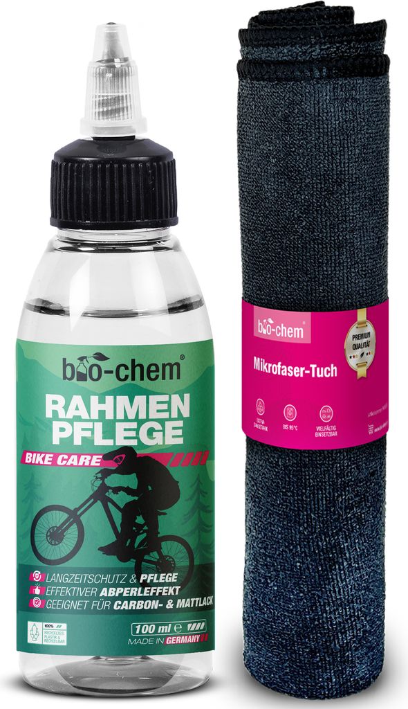 bio-chem Rahmenpflege 100 ml inkl. Tuch – Imprägnier-Pflege mit Abperleffekt für langanhaltenden Schutz vor Witterung | Für alle Fahrradrahmen...