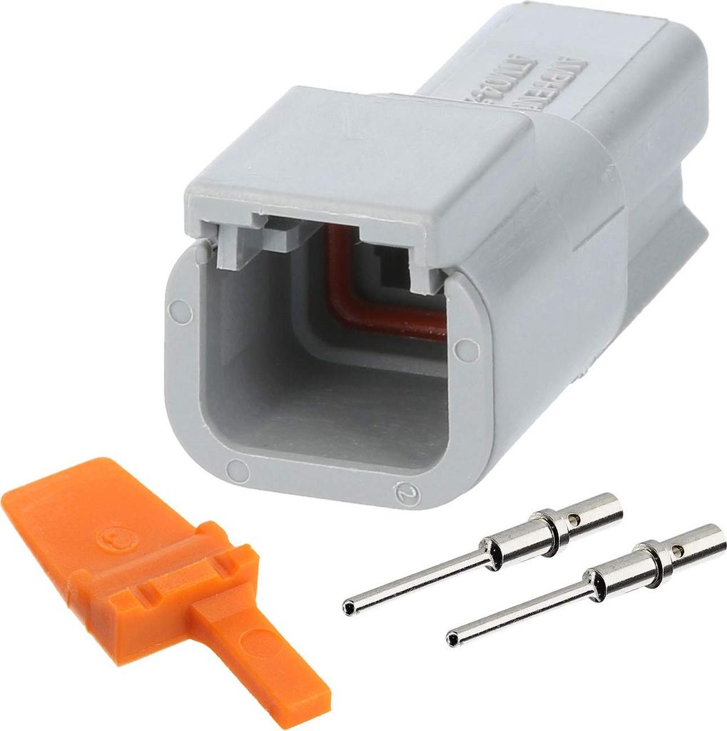 Amphenol AS-2SM 108 SET-Kabelstecker ATM-Serie Stift, 2-polig, Crimpanschluss Isolationsdurchmesser 1,35mm - 3,05mm,