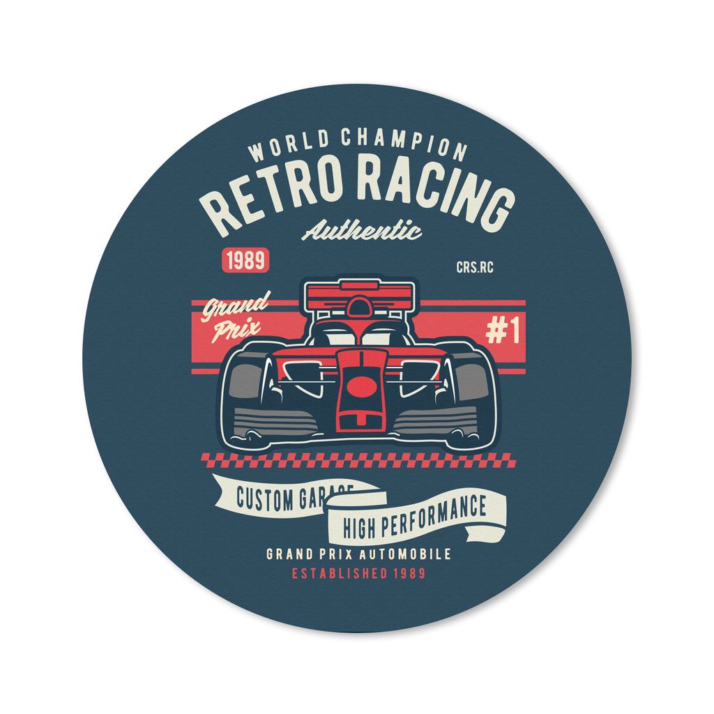 MuchoWow Mauspad Mousepad Auto - Rennstrecke - Oldtimer 50x50 cm - Mousepads - Maus Mat - Pad - Mausunterlage - Vinyl