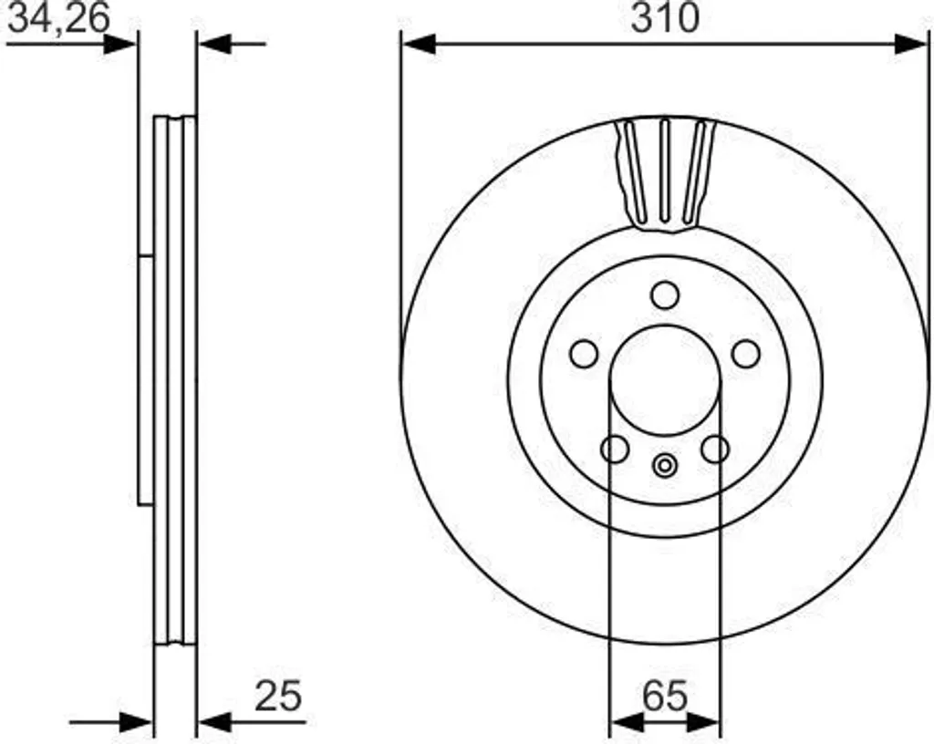 Disque de frein Bosch 0986479642 pour Polo 6R et Ibiza 6J