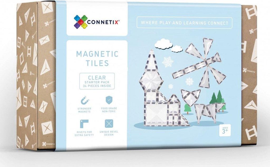Connetix Magnetkacheln Klar Set 34-teilig