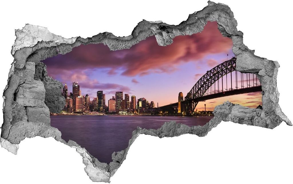 Selbstklebender Loch-3D-Aufkleber 95x73 cm Brücke in Sidney