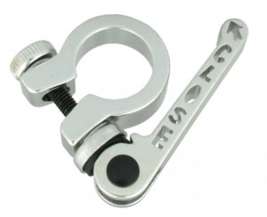 QU-AX Sattelstütz-Klemmring für Einrad Ø 22,2mm, silber, Alu
