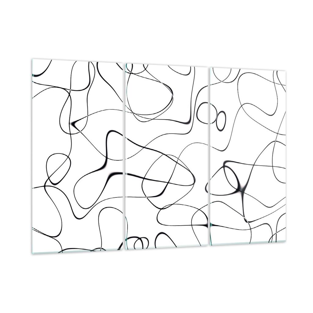 Bilder auf glas - 3 Teile - Linie nichts Muster - 105x70cm - Glasbilder - Wandbilder - Bilder - zum Aufhängen bereit - Wanddekoration aus Glas - G...