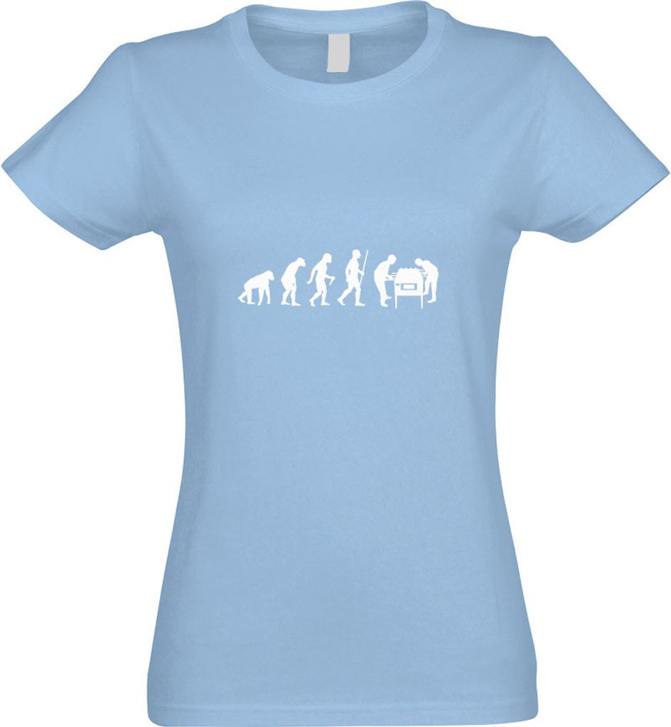 Kiwistar - T-Shirt tailliert - Damen - himmelblau - Kicker Tischfußball Evolution - mit Motiv Bedruckt - Funshirt Design - Sport - Freizeit - Dame...