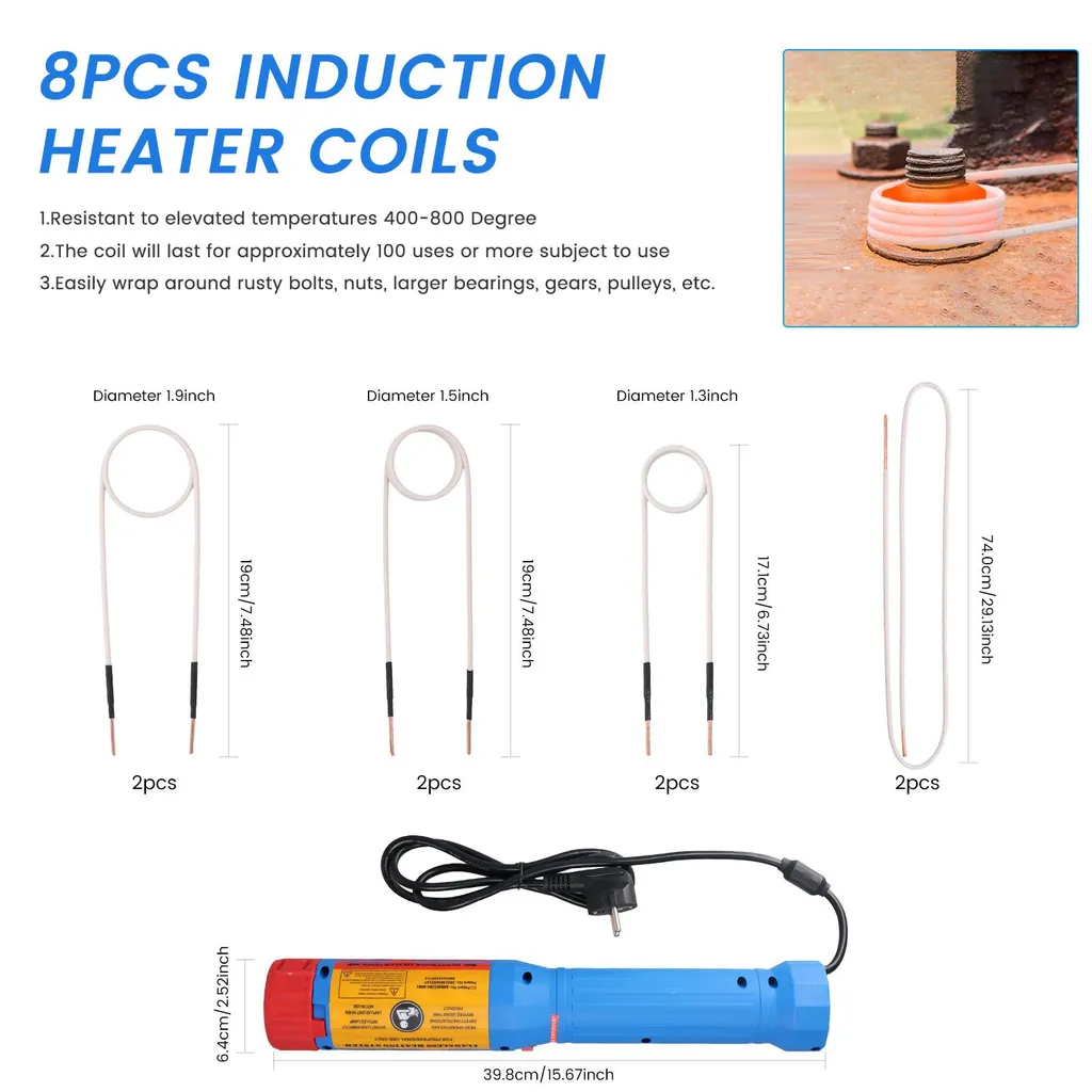 Chauffage induction 800°C rapide 5-40s - Puissance 1100W Protection Pro