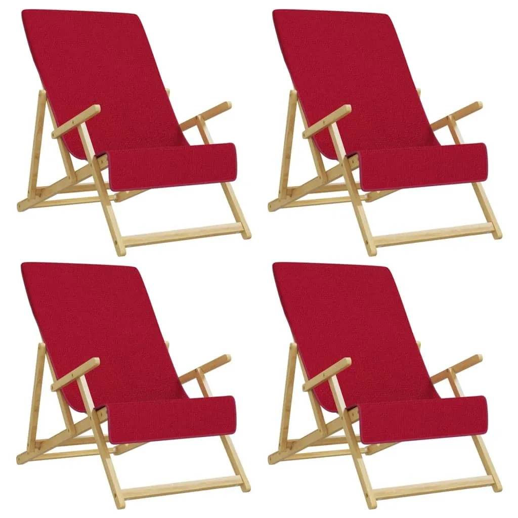 4 Asciugamani Sport e Spiaggia 60x135 cm Rosso Borgogna 400 GSM