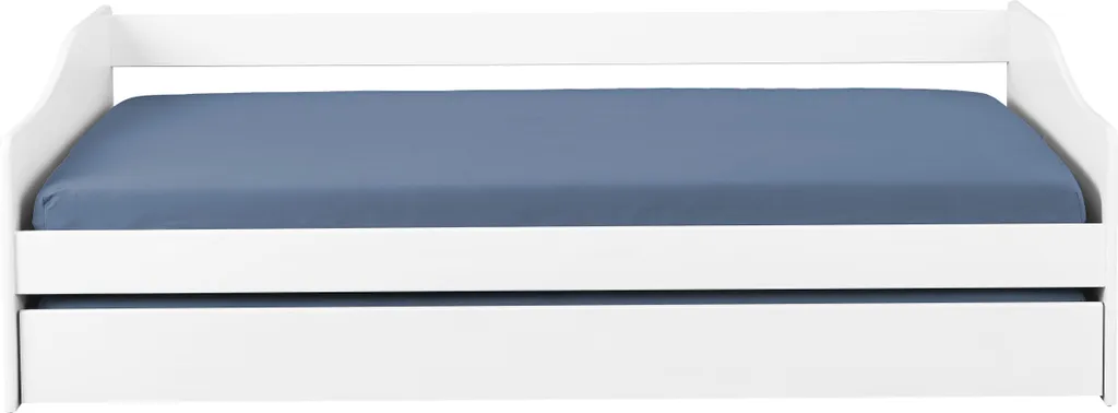 Lit gigogne blanc 90x190 cm Leonie23 pour chambre d'enfant et ado