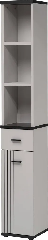 Armoire haute PETUNIA gain de place cachemire noir pour petit espace