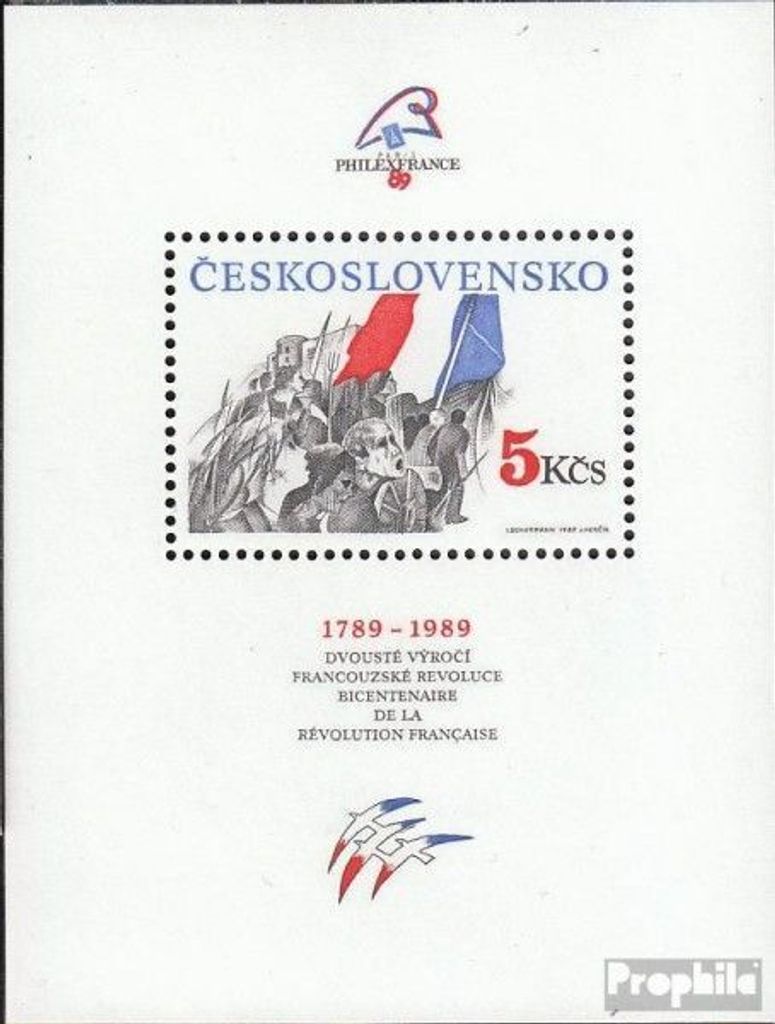 Briefmarken Tschechoslowakei 1989 Mi Block93 (kompl.Ausg.) postfrisch Revolution