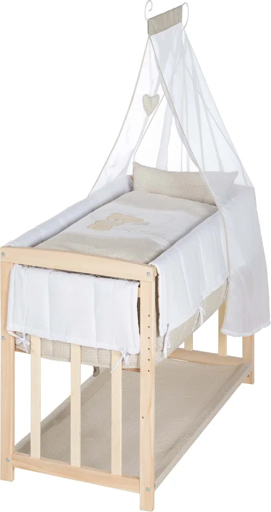 Lit bébé transformable Liebhabär 4 en 1 avec roulettes et accessoire