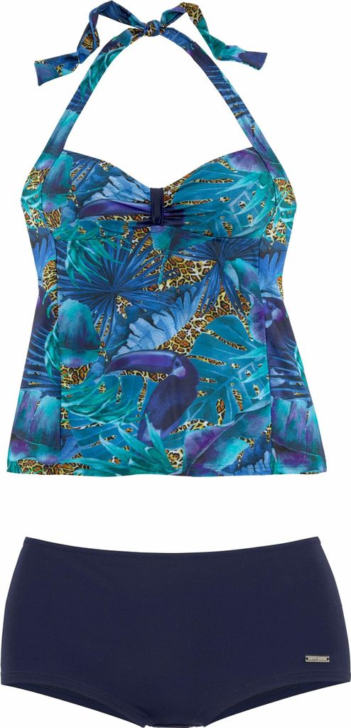 LASCANA Tankini blau-bedruckt Größe 46 Cup C