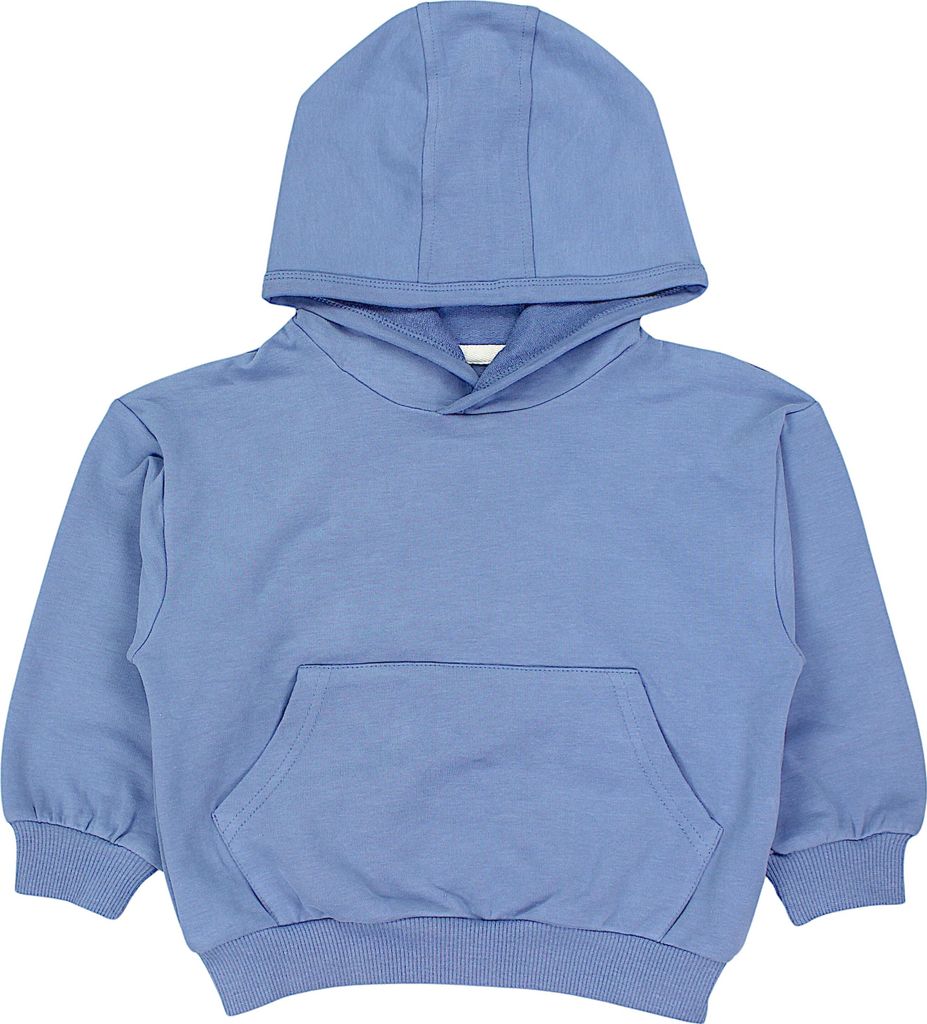 TupTam Uni Junge Mädchen Hoodie Sweatshirt Bio- Baumwolle, Farbe: Rauchblau Uni , Größe: 140