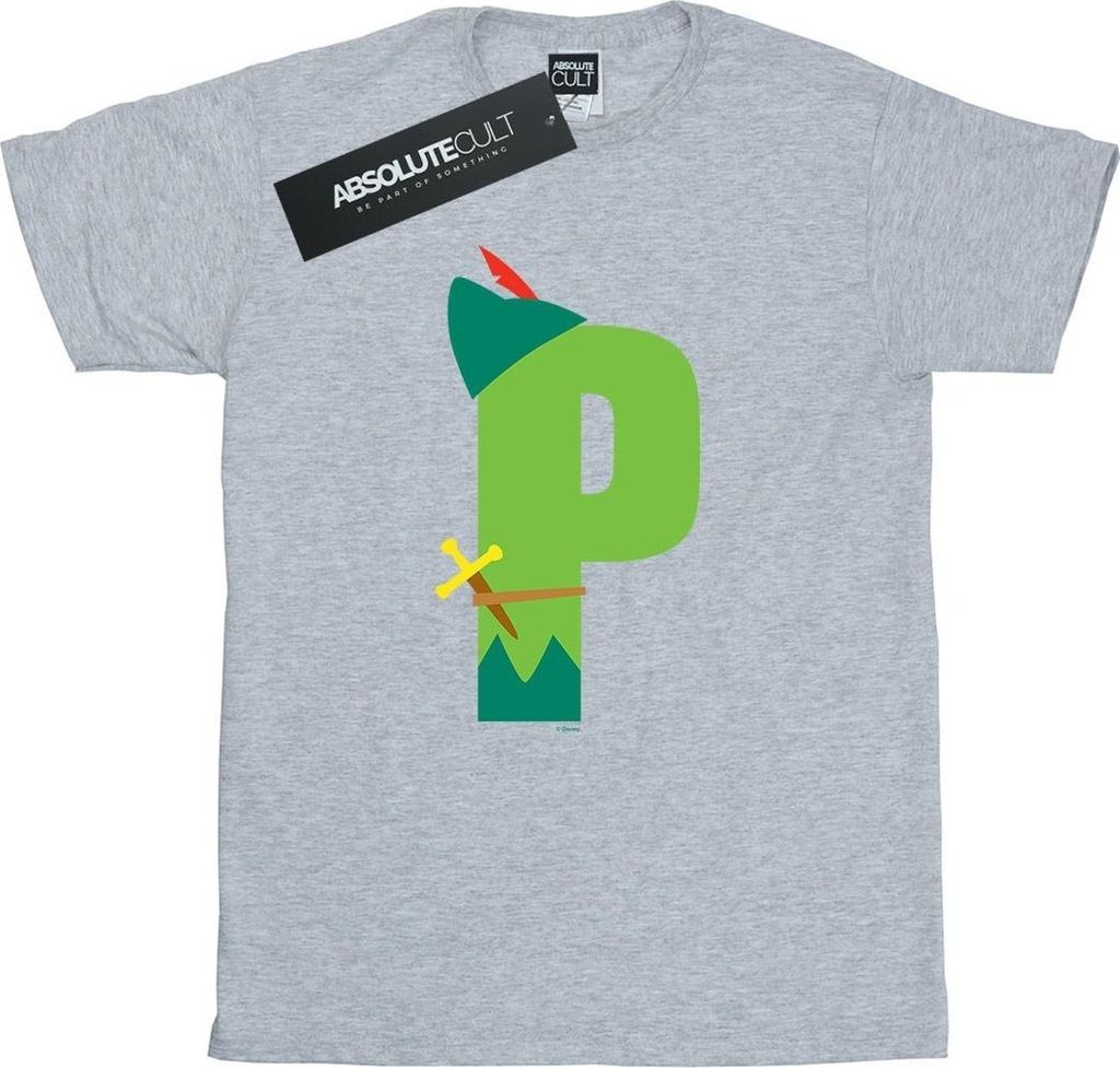 Disney - "Alphabet P Is For Peter Pan" T-Shirt für Damen BI42454 (XL) (Grau)