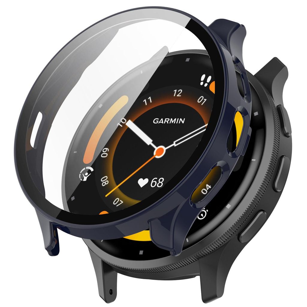 Stravo Displayschutzhülle für Garmin Venu 3 45 mm – Komplett schützende Hartschale – Displayschutzfolien für Garmin Smartwatches – Schwarz
