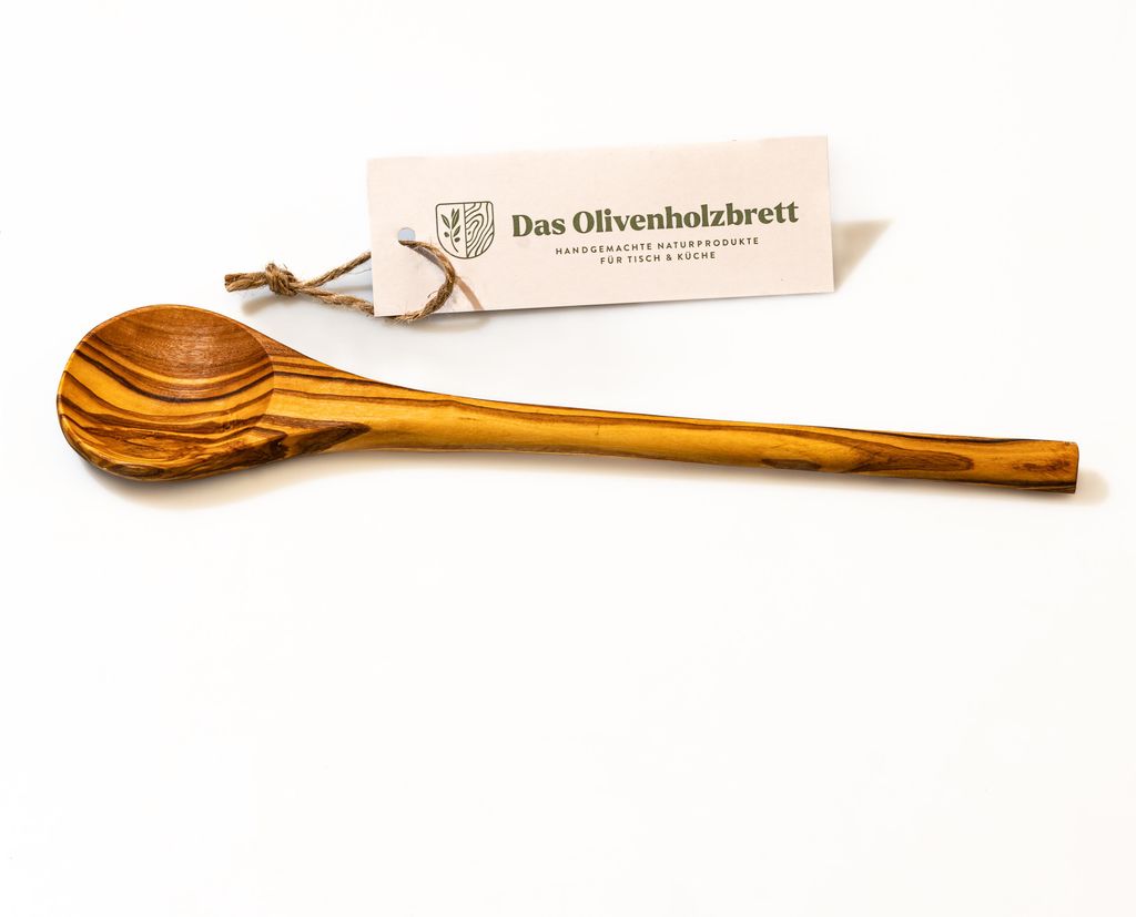 Kochlöffel aus Olivenholz mit rundem Stiel 25 cm