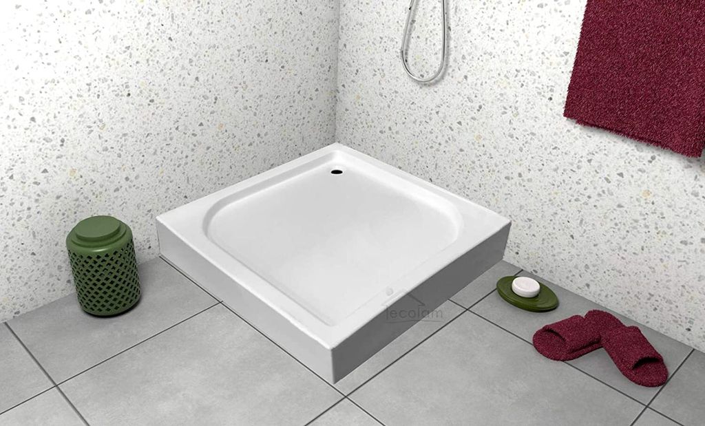 ECOLAM Duschwanne Competia Rechteck 80x100 Cm – Acryl Mit Styroporunterseite & Siphon