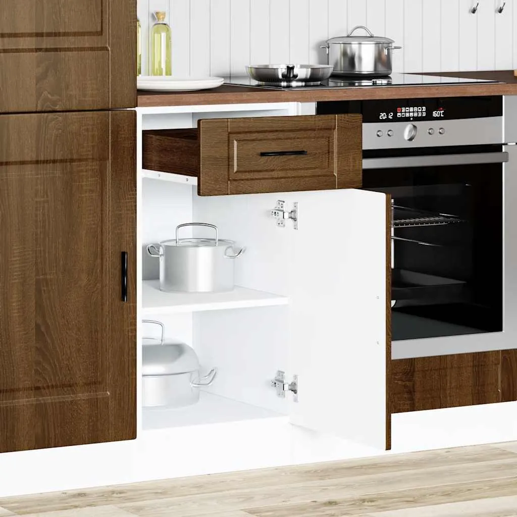 Mobile Basso Cucina SYFAX Rovere Marrone | Design Porto Multistrato - 3