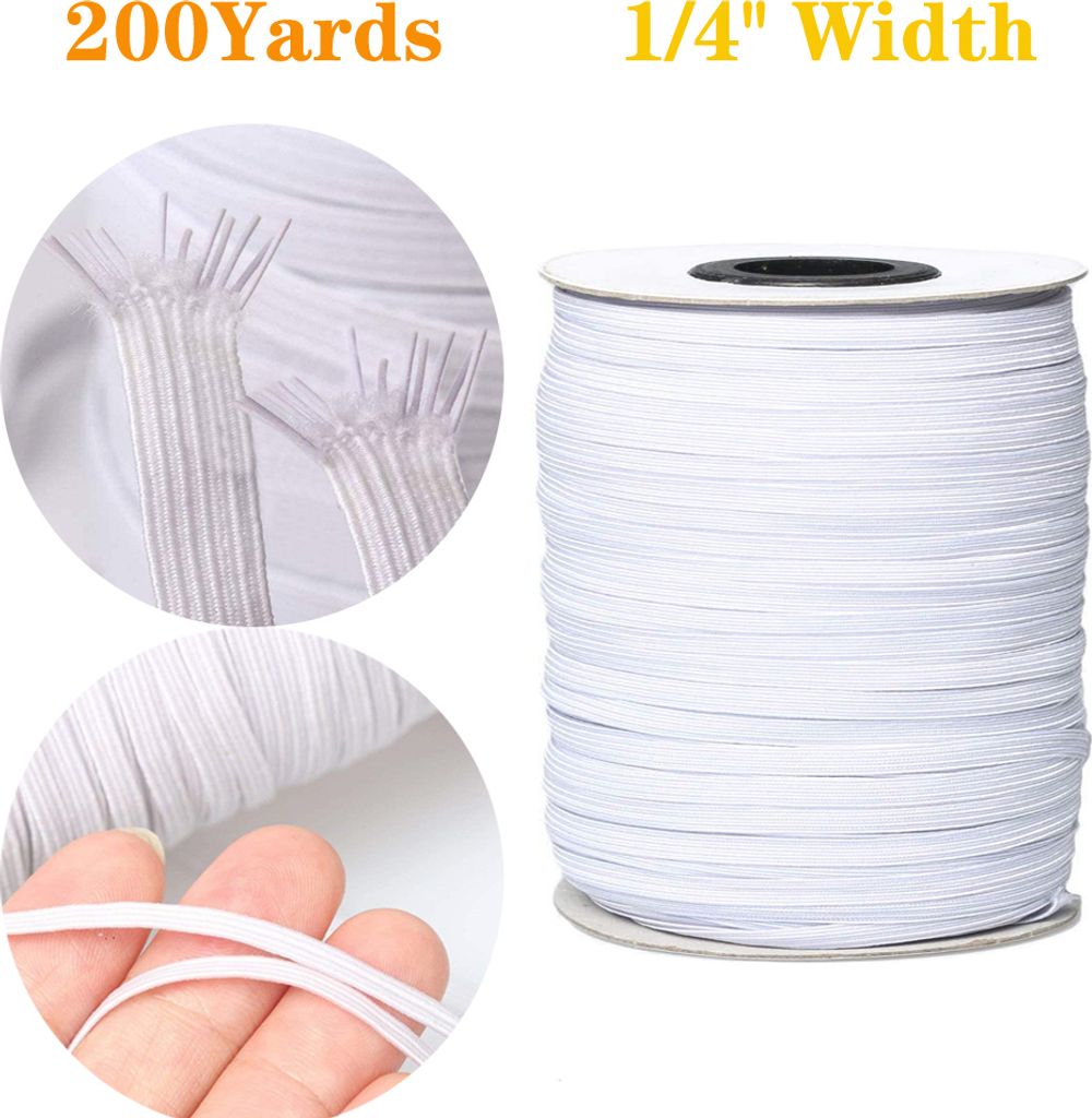 6mm Breite elastische Bands für Nähen geflochtene Cord String Rope Band 200 Yards