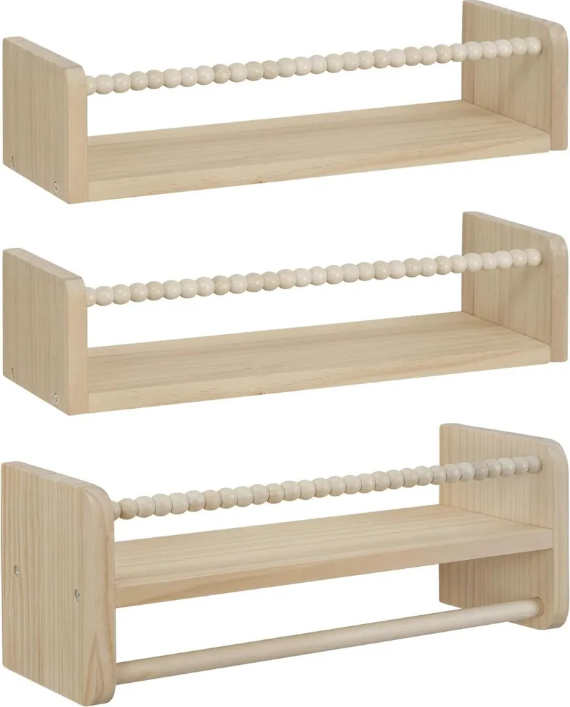 Mensola a Muro Montessori 60cm - Libreria Legno Arancio Portata 20kg