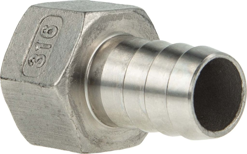 tecuro Edelstahl Schlauchtülle V4A (AISI 316), IG 1 Zoll x Tülle Ø 25 mm