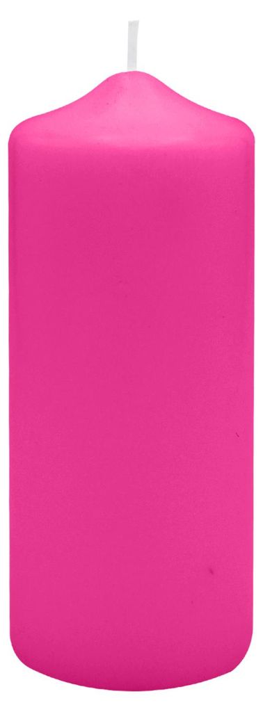 Spitzkopf Stumpen Kerzen Fuchisa Pink 12 x Ø 8 cm, 6 Stück Produktbild 