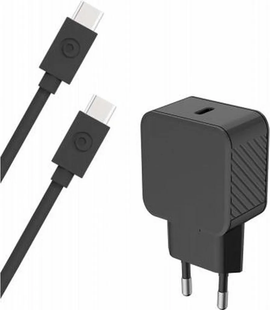 Chargeur Rapide USB-C 25W et Câble Type-C vers C 1.2m Recyclé Noir
