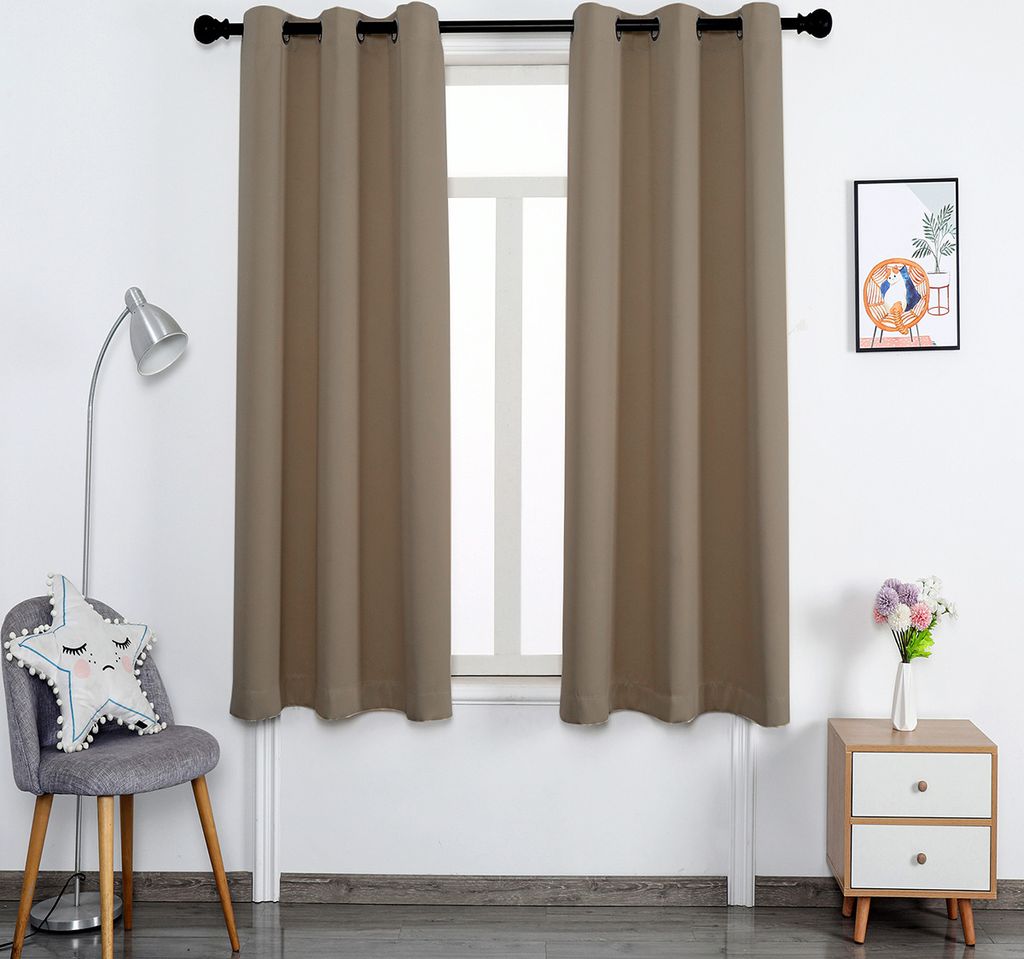 CMYbabee 2er-Set Raumteiler Gardinen Vorhänge, Blickdicht Vorhang 260g/m² mit Ösen, Blickdichte, Modern Wohnzimmer, Stores, Schlafzimmer, Hellbr...