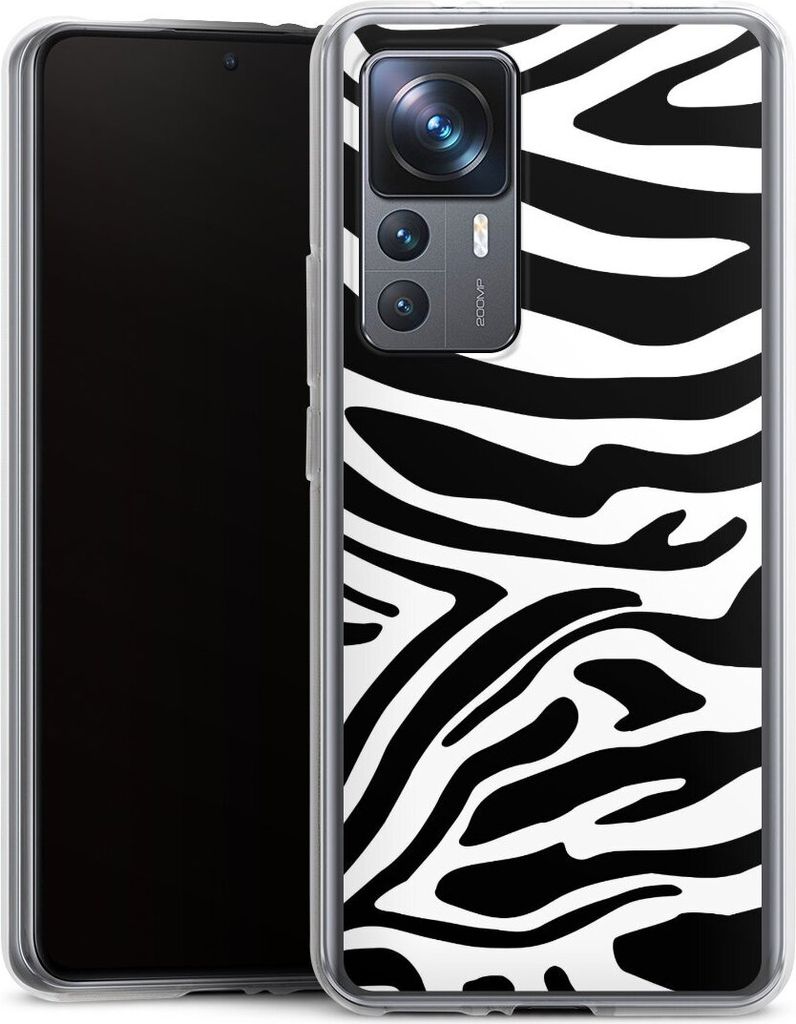 DeinDesign Handyhülle für Xiaomi 12T Pro 5G Silikon Hülle Case Smartphone Schutzhülle Animal-Look Animalprint Zebra